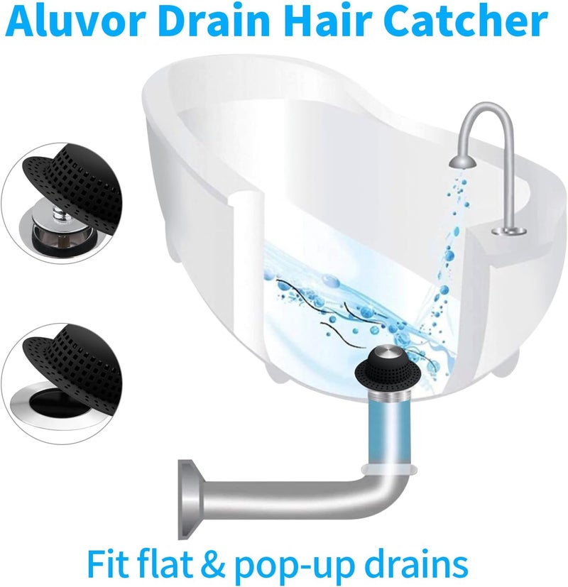 Aluvor Shower Drain Hair Catcher Bathtub Drain Cover Shower Protector for Pop-Up & Regular Drains - Image 3